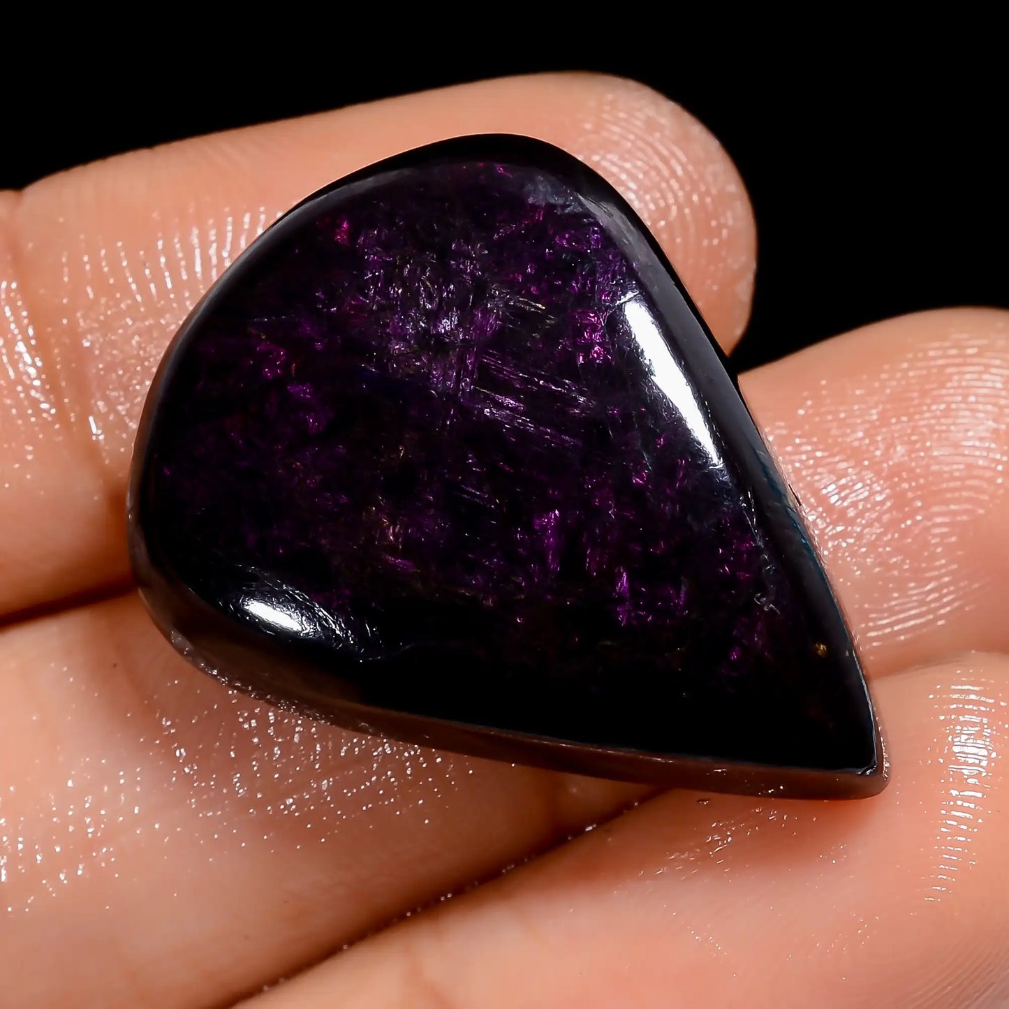 Fabulous Top Grade Quality 100% Natural Purpurite Pear Shape Cabochon Loose Gemstone For Making Jewelry 39 Ct. 27X20X6 mm V-7107