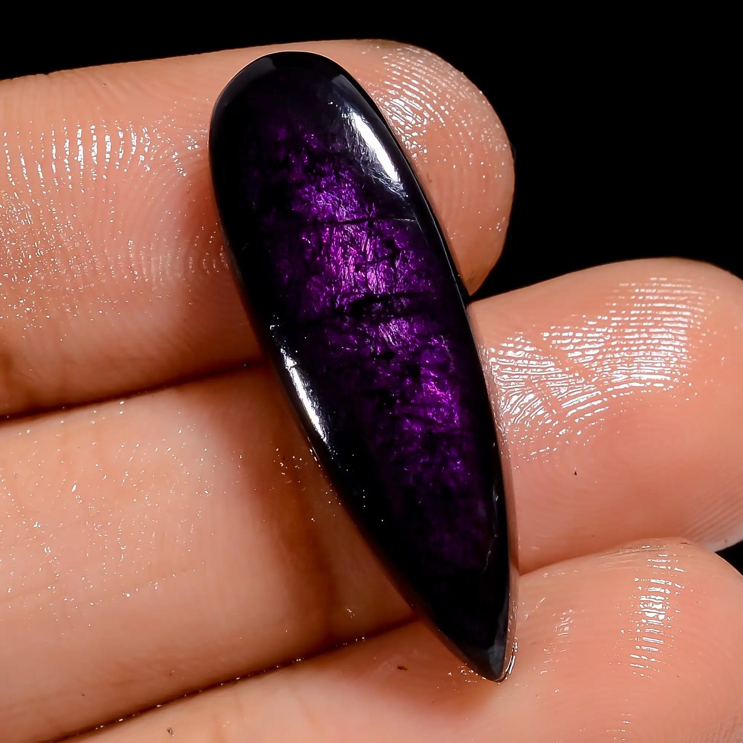 Gorgeous Top Grade Quality 100% Natural Purpurite Pear Shape Cabochon Loose Gemstone For Making Jewelry 18 Ct. 28X8X5 mm V-7109