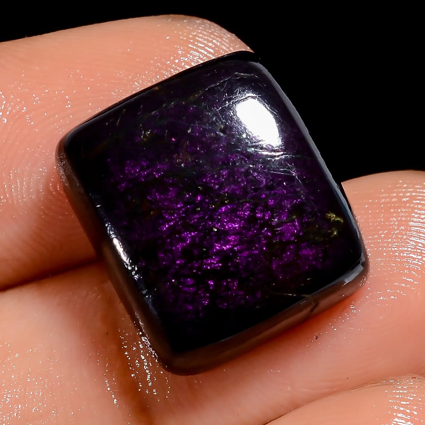 Incredible Top Grade Quality 100% Natural Purpurite Radiant Shape Cabochon Loose Gemstone For Making Jewelry 21.5 Ct. 15X14X5 mm V-7111