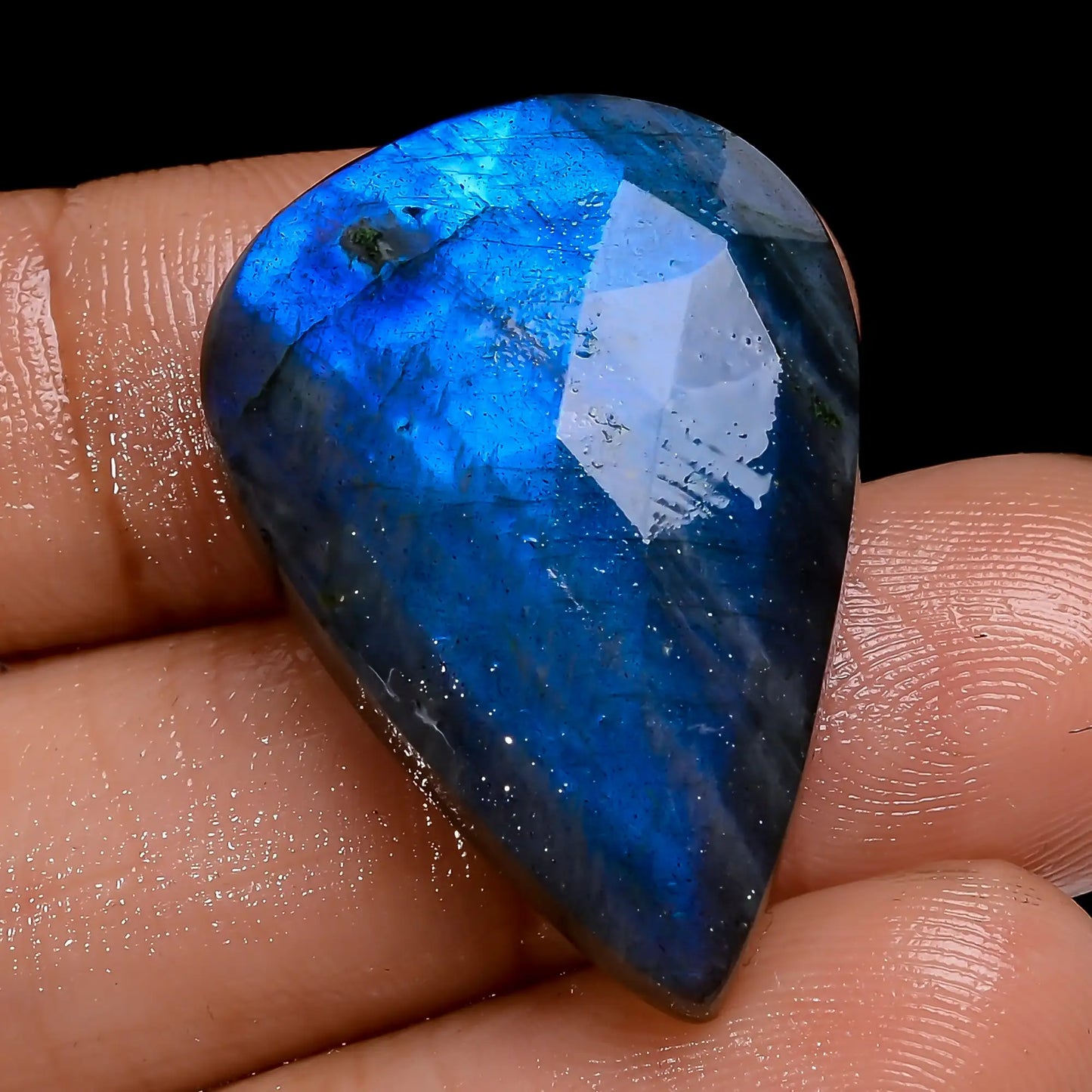 Supreme Top Grade Quality 100% Natural Blue Labradorite Pear Shape Faceted Loose Gemstone For Making Jewelry 32.5 Ct. 28X19X6 mm V-7118