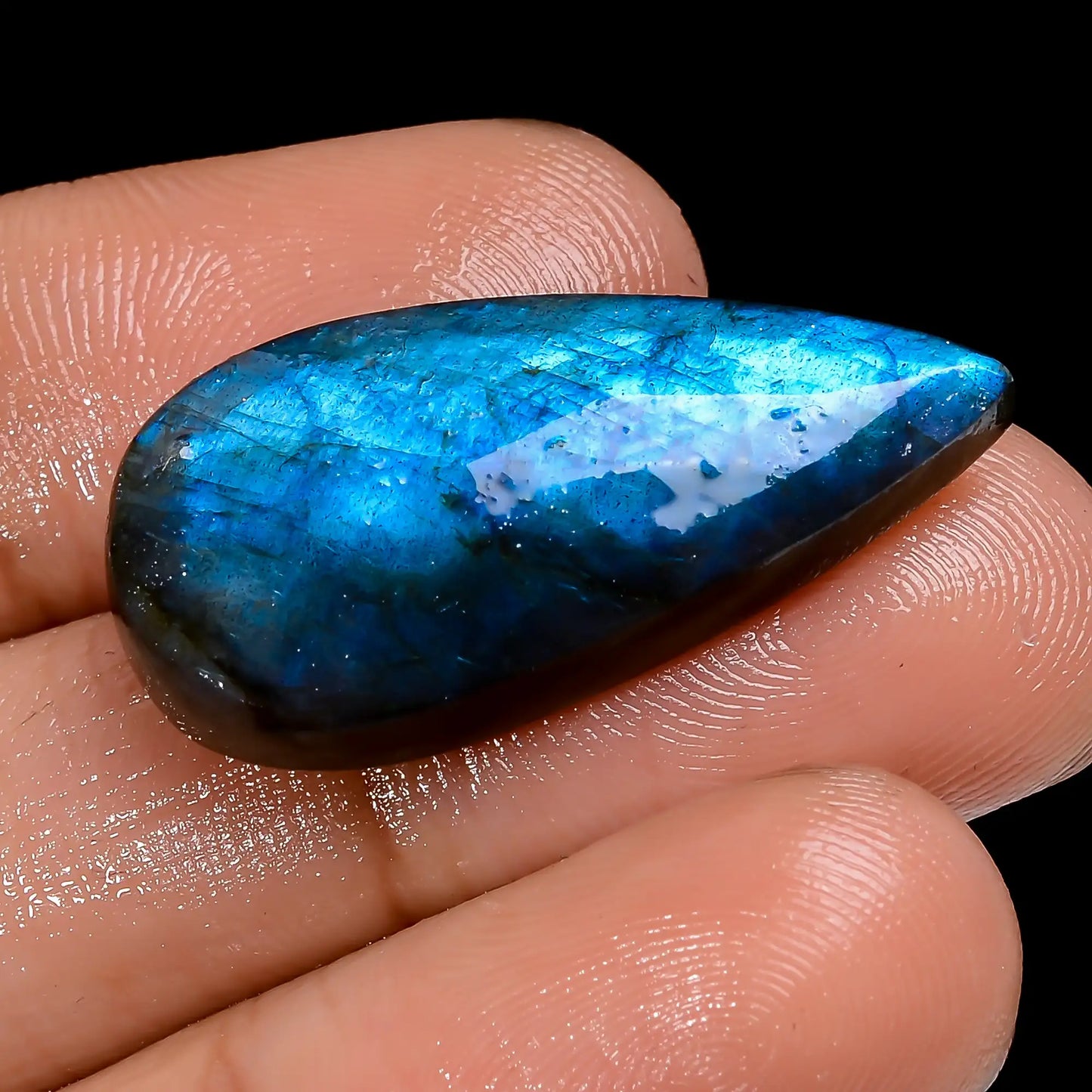 Classic Top Grade Quality 100% Natural Blue Labradorite Pear Shape Faceted Loose Gemstone For Making Jewelry 19.5 Ct. 28X13X5 mm V-7127