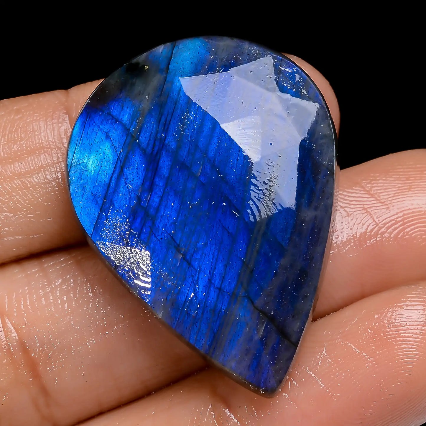 Elegant Top Grade Quality 100% Natural Blue Labradorite Pear Shape Faceted Loose Gemstone For Making Jewelry 49 Ct. 34X24X6 mm V-7131