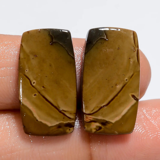 Attractive Top Grade Quality 100% Natural Polychrome Jasper Radiant Shape Cabochon Gemstone Pair For Making Earrings 15.5 Ct 20X10X2 mm V7238