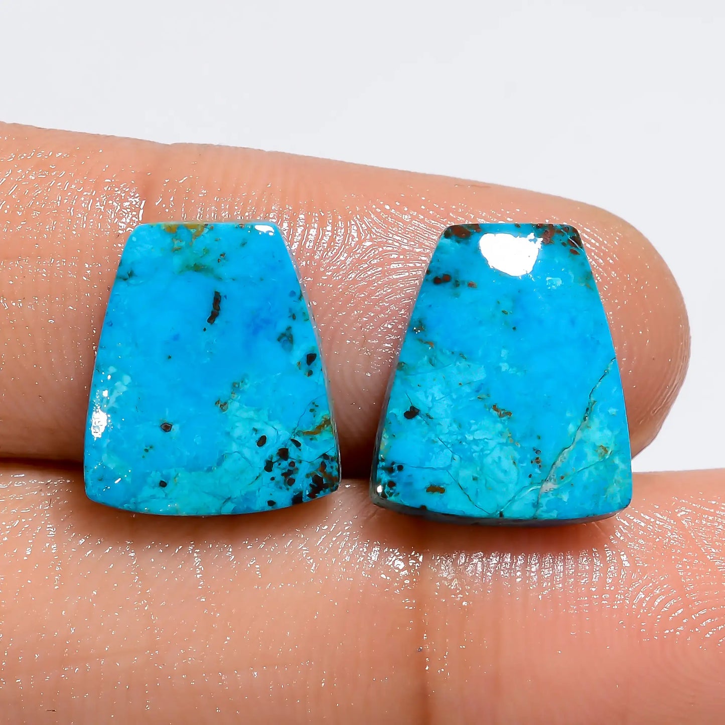 Unique Top Grade Quality 100% Natural Shattuckite Fancy Shape Cabochon Loose Gemstone Pair For Making Earrings 11.5 Ct. 12X10X3 mm V-7260