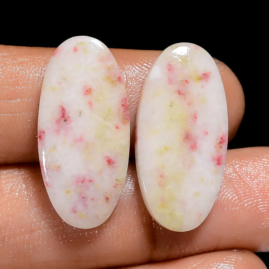 Wonderful Top Grade Quality 100% Natural Cinnabar Oval Shape Cabochon Loose Gemstone Pair For Making Earrings 18 Ct. 23X10X2 mm V-7485