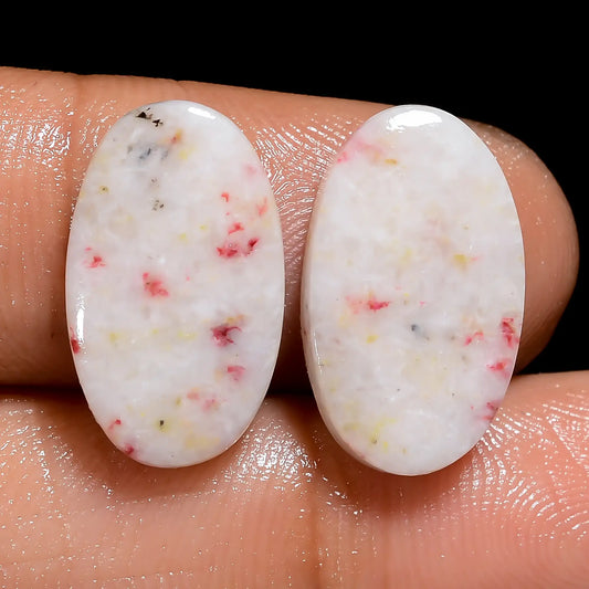 Amazing Top Grade Quality 100% Natural Cinnabar Oval Shape Cabochon Loose Gemstone Pair For Making Earrings 10.5 Ct. 16X9X2 mm V-7486