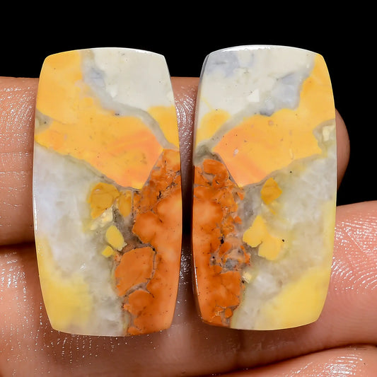 Amazing Top Grade Quality 100% Natural Maligano Jasper Radiant Shape Cabochon Loose Gemstone Pair For Making Earrings 28 Ct 25X12X2 mm V-7514