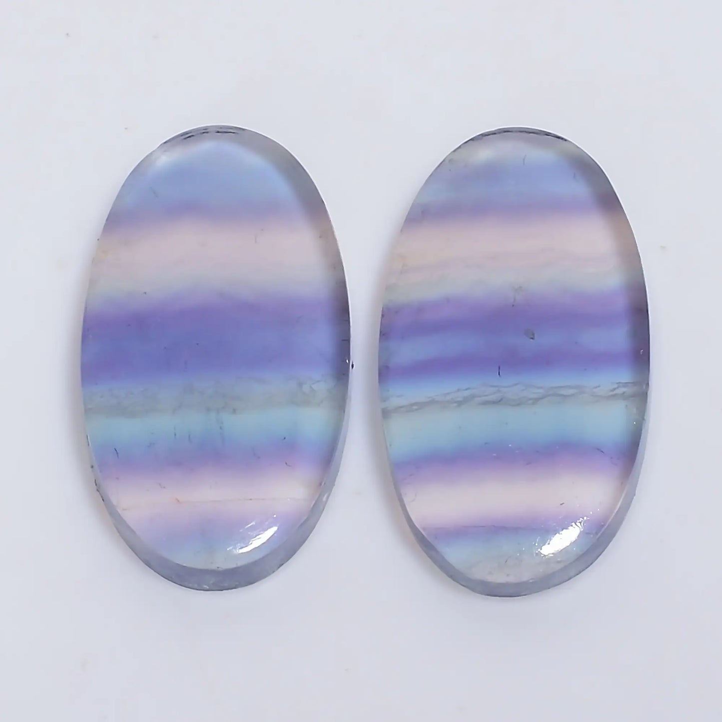 Fantastic Top Grade Quality 100% Natural Fluorite Oval Shape Cabochon Loose Gemstone Pair For Making Earrings 20 Ct. 20X10X2 mm V-7524