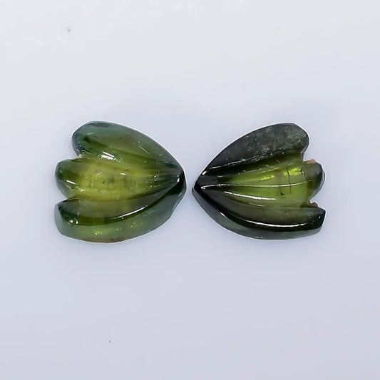 Beautiful Top Grade Quality 100% Natural Watermelon Tourmaline Butterfly Shape Carved Gemstone Pair For Making Earrings 1.5 Ct 5X5X1 mm V7557