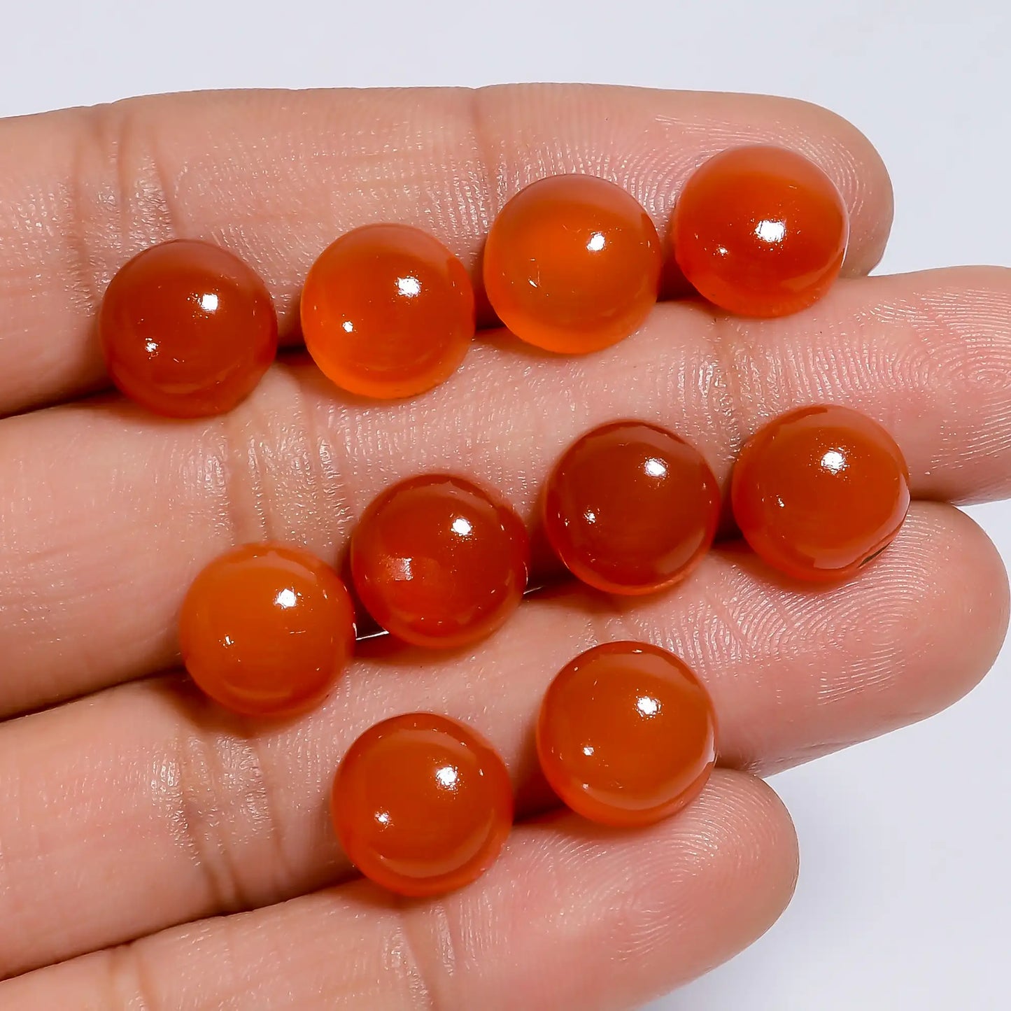 Wonderful Top Grade Quality 100% Natural Carnelian Round Shape Cabochon Loose Gemstone 10 Pcs Lot For Making Jewelry 44 Ct. 9X9X4 mm V-7601