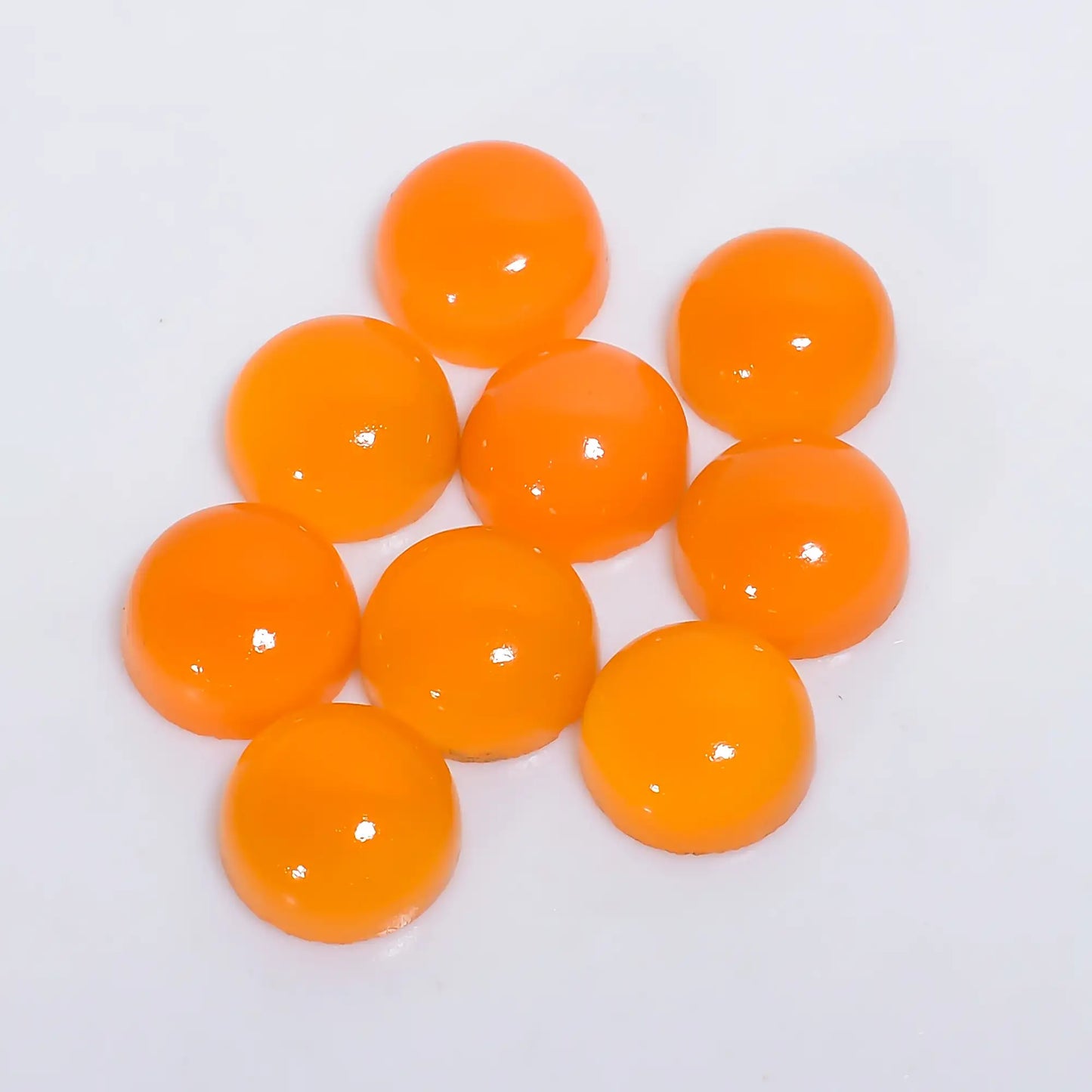 Awesome Top Grade Quality 100% Natural Carnelian Round Shape Cabochon Loose Gemstone 9 Pcs Lot For Making Jewelry 36.5 Ct. 9X9X4 mm V-7603