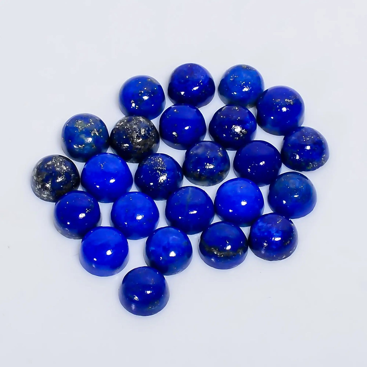 Classic Top Grade Quality 100% Natural Lapis Lazuli Round Shape Cabochon Loose Gemstone 24 Pcs Lot For Making Jewelry 24.5 Ct 5X5X2 mm V-7630