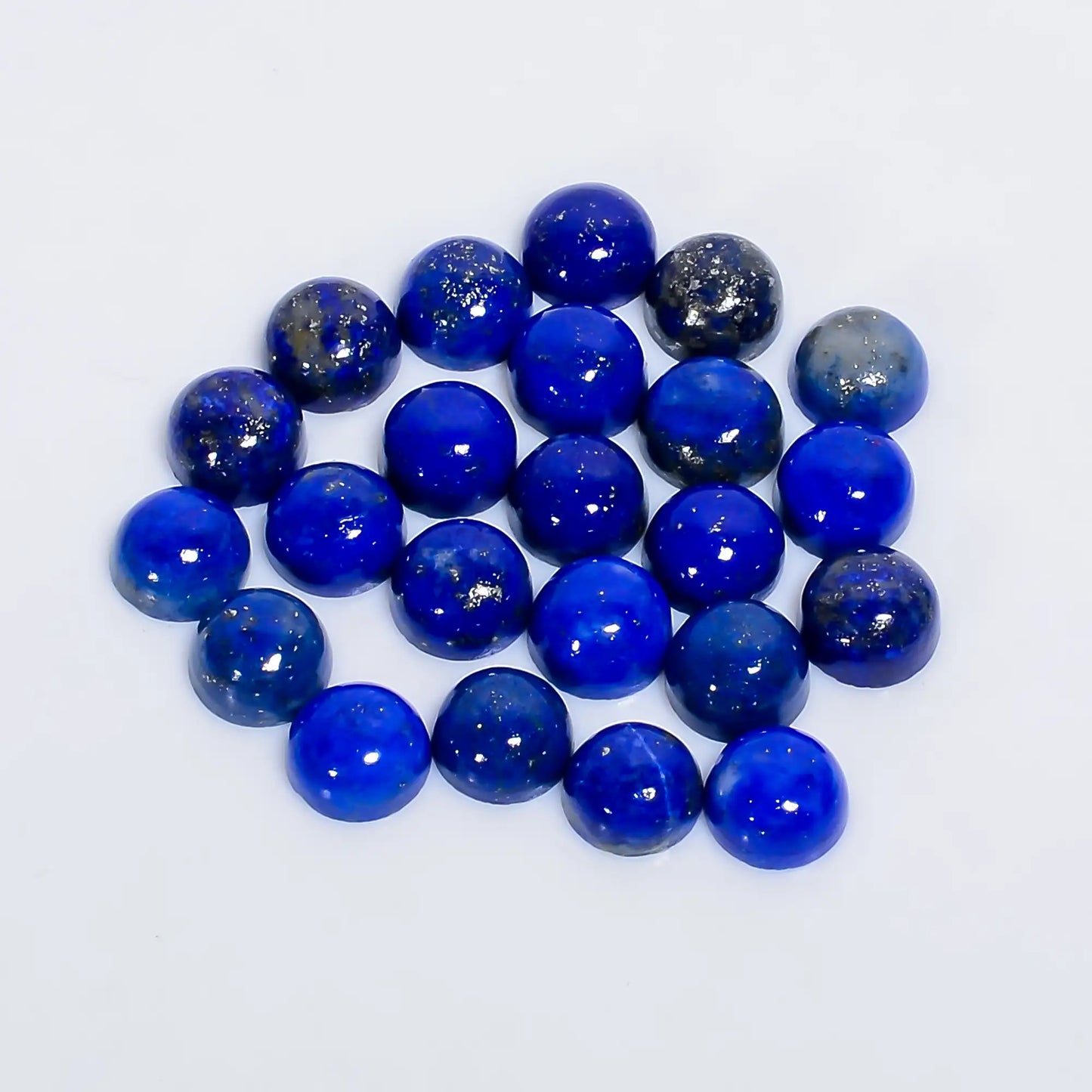 Excellent Top Grade Quality 100% Natural Lapis Lazuli Round Shape Cabochon Gemstone 23 Pcs Lot For Making Jewelry 23.5 Ct. 5X5X2 mm V-7632