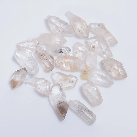 Immaculate Top Grade Quality 100% Natural Herkimer Diamond Rough Loose Gemstone 19 Pcs Lot For Making Jewelry 48 Ct. 10X6 15X6 mm V-7663