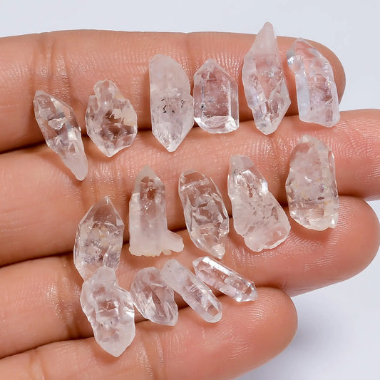 Herkimer Diamond Unshape Shape Rough Loose Gemstone 18 Pcs Lot Natural 47 Ct. 7X4 16X5 mm V-7664