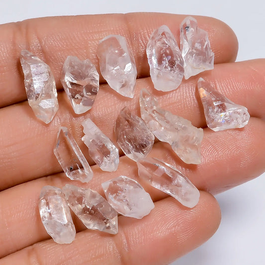 Herkimer Diamond Unshape Shape Rough Loose Gemstone 18 Pcs Lot Natural 47 Ct. 10X3 18X5 mm V-7665