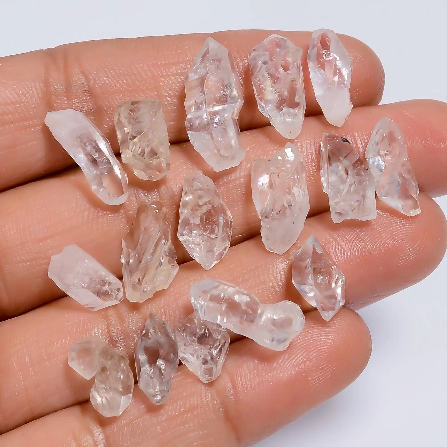 Mind Blowing Top Grade Quality 100% Natural Herkimer Diamond Rough Loose Gemstone 16 Pcs Lot For Making Jewelry 48.5 Ct 8X4 17X5 mm V-7666