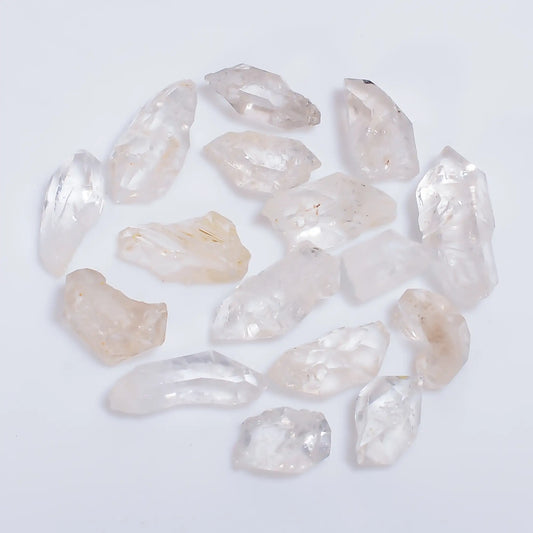 Mind Blowing Top Grade Quality 100% Natural Herkimer Diamond Rough Loose Gemstone 16 Pcs Lot For Making Jewelry 48.5 Ct 8X4 17X5 mm V-7666