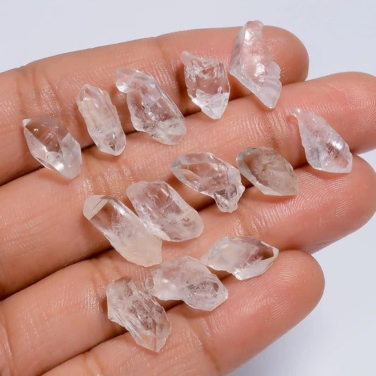 Herkimer Diamond Unshape Shape Rough Loose Gemstone 18 Pcs Lot Natural 48 Ct. 11X5 15X6 mm V-7667