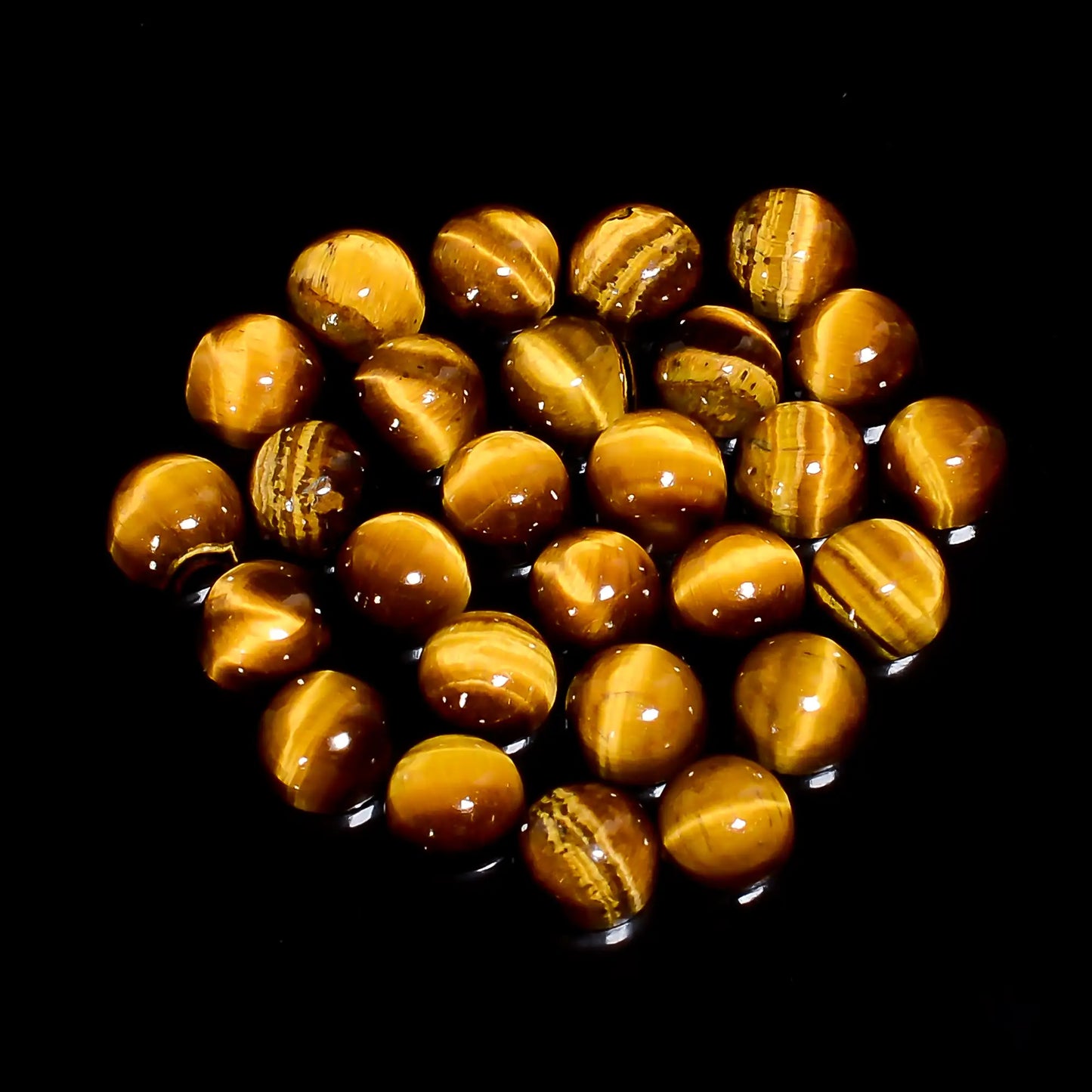 Wonderful Top Grade Quality 100% Natural Tiger Eye Round Shape Cabochon Loose Gemstone 27 Pcs Lot For Making Jewelry 25 Ct. 5X5X2 mm V-7675