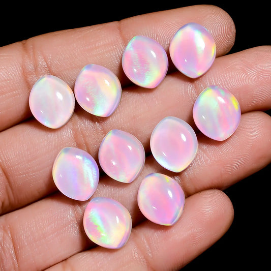 Incredible Top Grade Quality Doublet Aurora Opal Marquise Cabochon Gemstone 10 Pcs Lot For Making Jewelry 42 Ct 11X9X4 mm V-7689