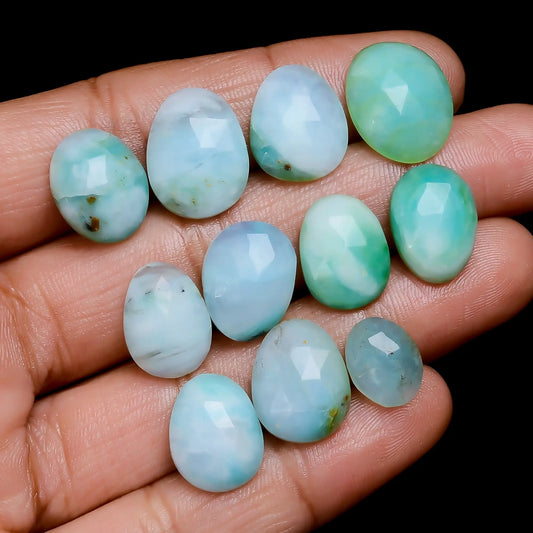 Dazzling Top Grade Quality 100% Natural Peruvian Opal Mix Shape Faceted Loose Gemstone 13 Pcs Lot For Making Jewelry 58 Ct. 10X7 15X12 mm V-7709