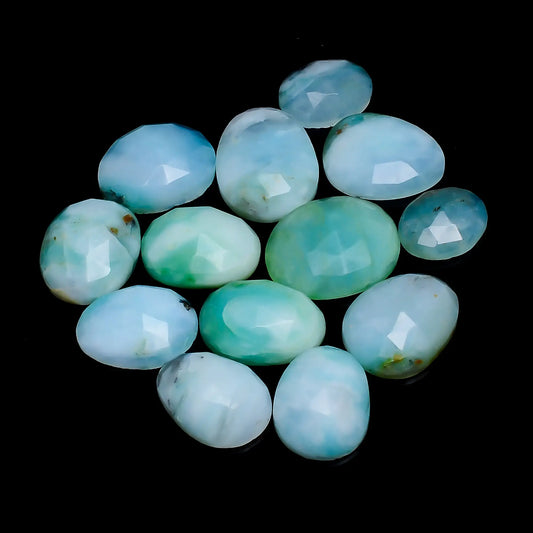Aquaprase Mix Shape Shape Faceted Loose Gemstone 13 Pcs Lot Natural 58 Ct. 10X7 15X12 mm V-7709