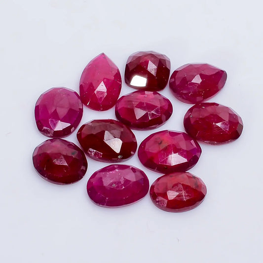 Marvellous Top Grade Quality Thailand Pink Ruby Mix Shape Faceted Loose Gemstone 11 Pcs Lot For Making Jewelry 20.5 Ct 5X5 9X5 mm V-7721