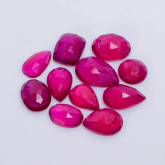 Outstanding Top Grade Quality Thailand Pink Ruby Mix Shape Faceted Loose Gemstone 11 Pcs Lot For Making Jewelry 20.5 Ct 7X5 10X6 mm V-7723