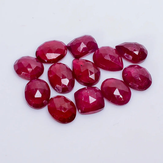 Superb Top Grade Quality Thailand Pink Ruby Mix Shape Faceted Loose Gemstone 12 Pcs Lot For Making Jewelry 24.5 Ct. 7X6 8X6 mm V-7725