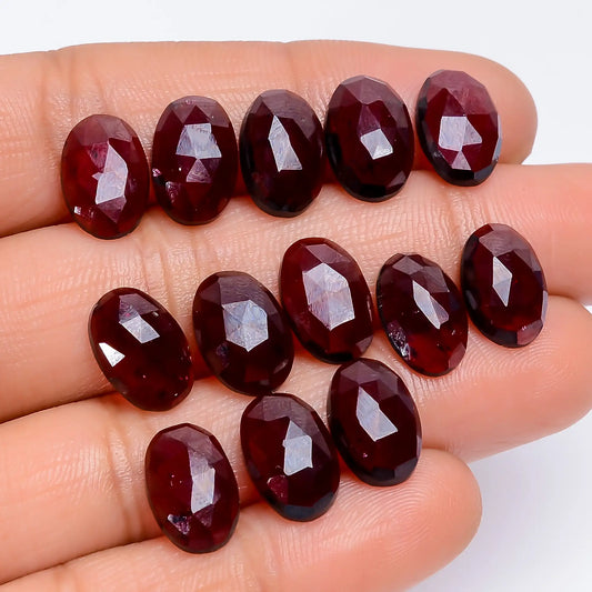 Rhodolite Garnet Oval Shape Faceted Loose Gemstone 15 Pcs Lot Natural 58.5 Ct. 11X7X3 mm V-7735