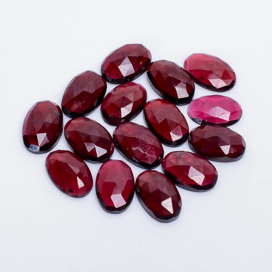 Rhodolite Garnet Oval Shape Faceted Loose Gemstone 15 Pcs Lot Natural 58.5 Ct. 11X7X3 mm V-7735