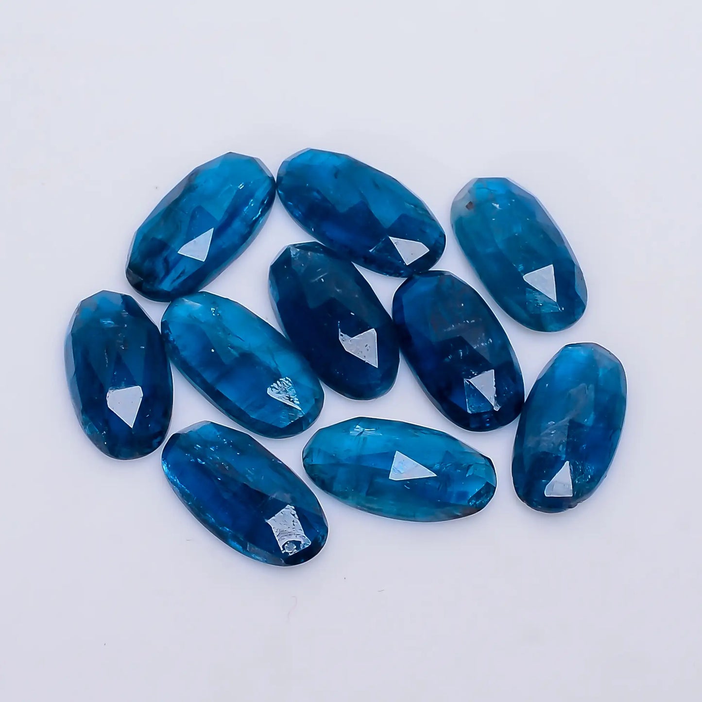 Gorgeous Top Grade Quality 100% Natural Neon Blue Kyanite Oval Shape Faceted Gemstone 10 Pcs Lot For Making Jewelry 22.5 Ct 11X5X2 mm V-7743