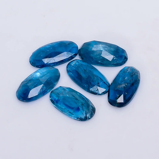 Incredible Top Grade Quality 100% Natural Neon Blue Kyanite Oval Shape Faceted Gemstone 6 Pcs Lot For Making Jewelry 12.5 Ct 11X5X1 mm V-7745