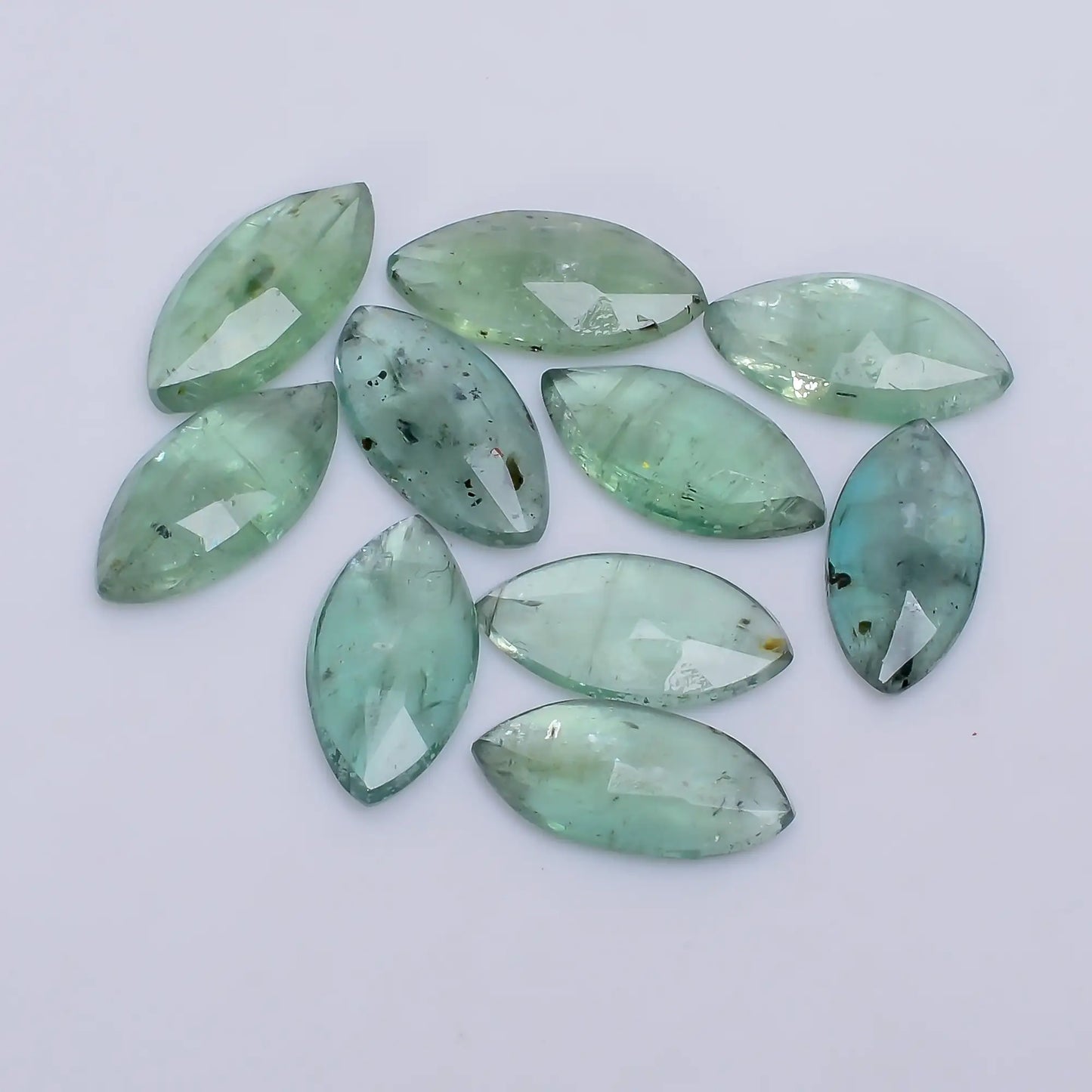 Mind Blowing Top Grade Quality 100% Natural Green Kyanite Marquise Shape Faceted Gemstone 10 Pcs Lot For Making Jewelry 41 Ct 15X7X3 mm V-7747