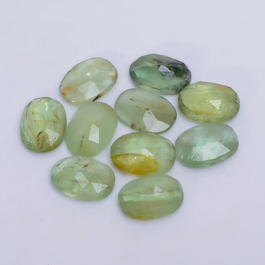 Outstanding Top Grade Quality 100% Natural Green Kyanite Oval Shape Faceted Gemstone 10 Pcs Lot For Making Jewelry 64 Ct. 13X9X4 mm V-7748