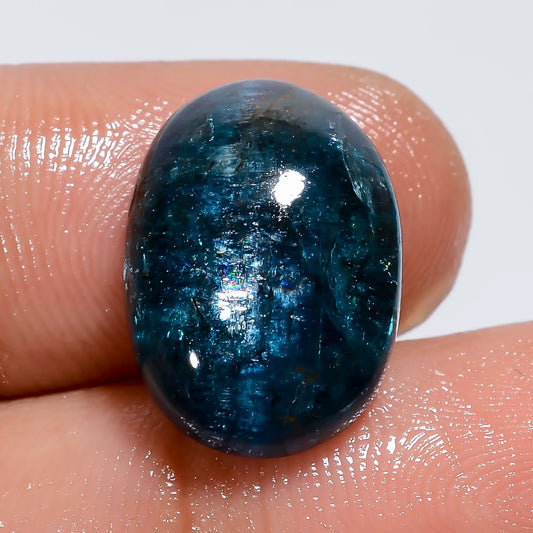 Unique Top Grade Quality 100% Natural Blue Kyanite Oval Shape Cabochon Loose Gemstone For Making Jewelry 12.5 Ct. 16X12X5 mm V-7760