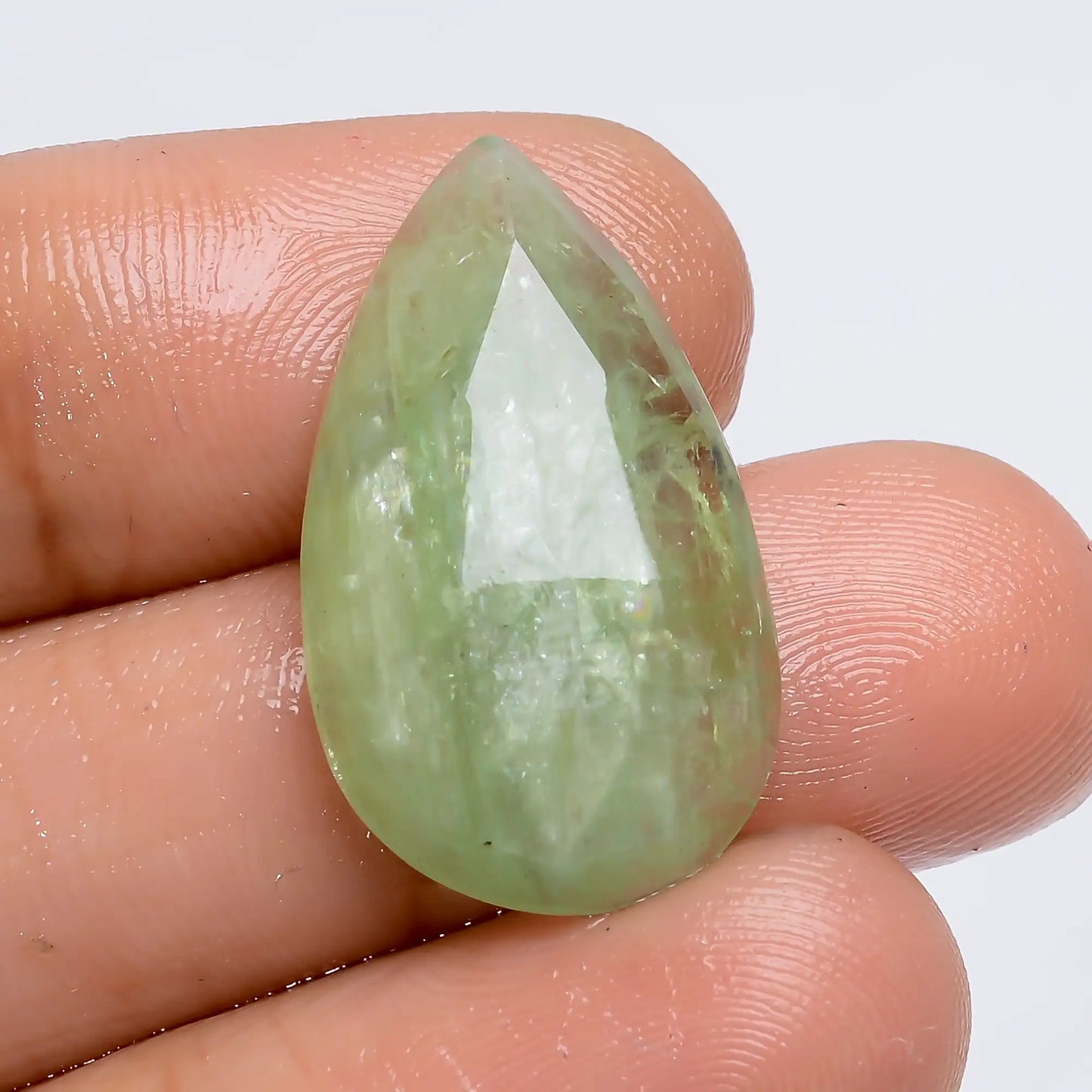 Excellent Top Grade Quality 100% Natural Green Kyanite Pear Shape Faceted Loose Gemstone For Making Jewelry 16.5 Ct. 25X15X4 mm V-7768