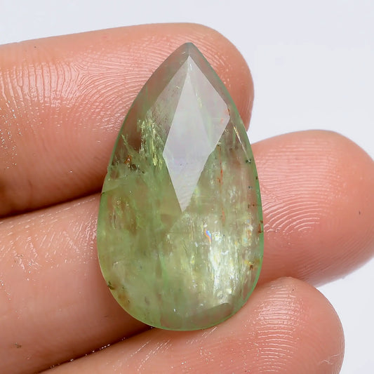 Exclusive Top Grade Quality 100% Natural Green Kyanite Pear Shape Faceted Loose Gemstone For Making Jewelry 14.5 Ct. 25X14X4 mm V-7769