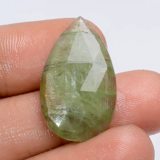 Elegant Top Grade Quality 100% Natural Green Kyanite Pear Shape Faceted Loose Gemstone For Making Jewelry 16.5 Ct. 25X15X4 mm V-7770