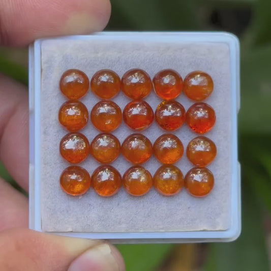 Orange Kyanite Round Shape Cabochons Flat Back Gemstones Lot for jewelry making, 6X6 mm OK-04