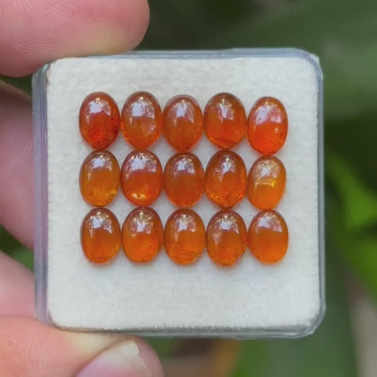 Orange Kyanite Oval Shape Cabochons Flat Back Gemstones Lot for jewelry making, 5X7 mm OK-03