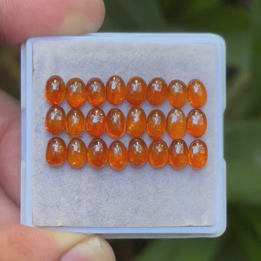 Orange Kyanite Oval Shape Cabochons Flat Back Gemstones Lot for jewelry making, 4X6 mm OK-02