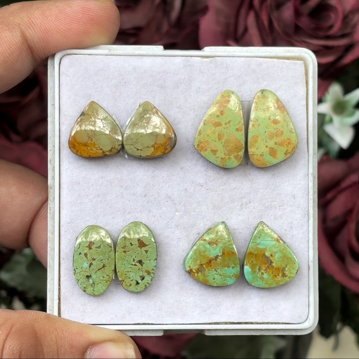 Turquoise Pairs Natural MixShape 12-18 mm Flat Back Cabochons for Jewelry Making.
