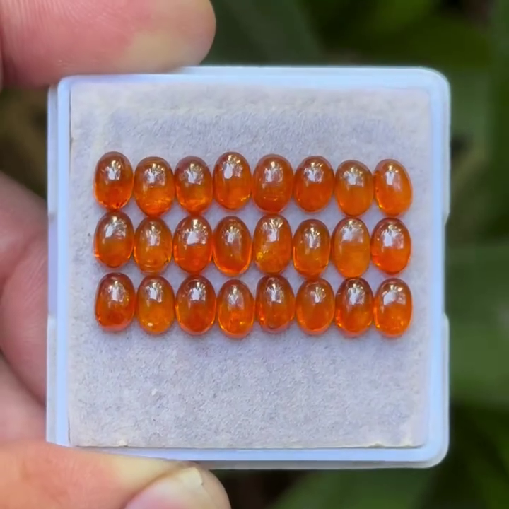 Orange Kyanite Oval Shape Cabochons Flat Back Gemstones Lot for jewelry making, 4X6 mm OK-02