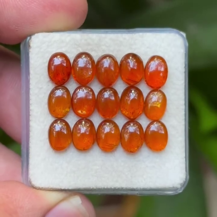 Orange Kyanite Oval Shape Cabochons Flat Back Gemstones Lot for jewelry making, 5X7 mm OK-03