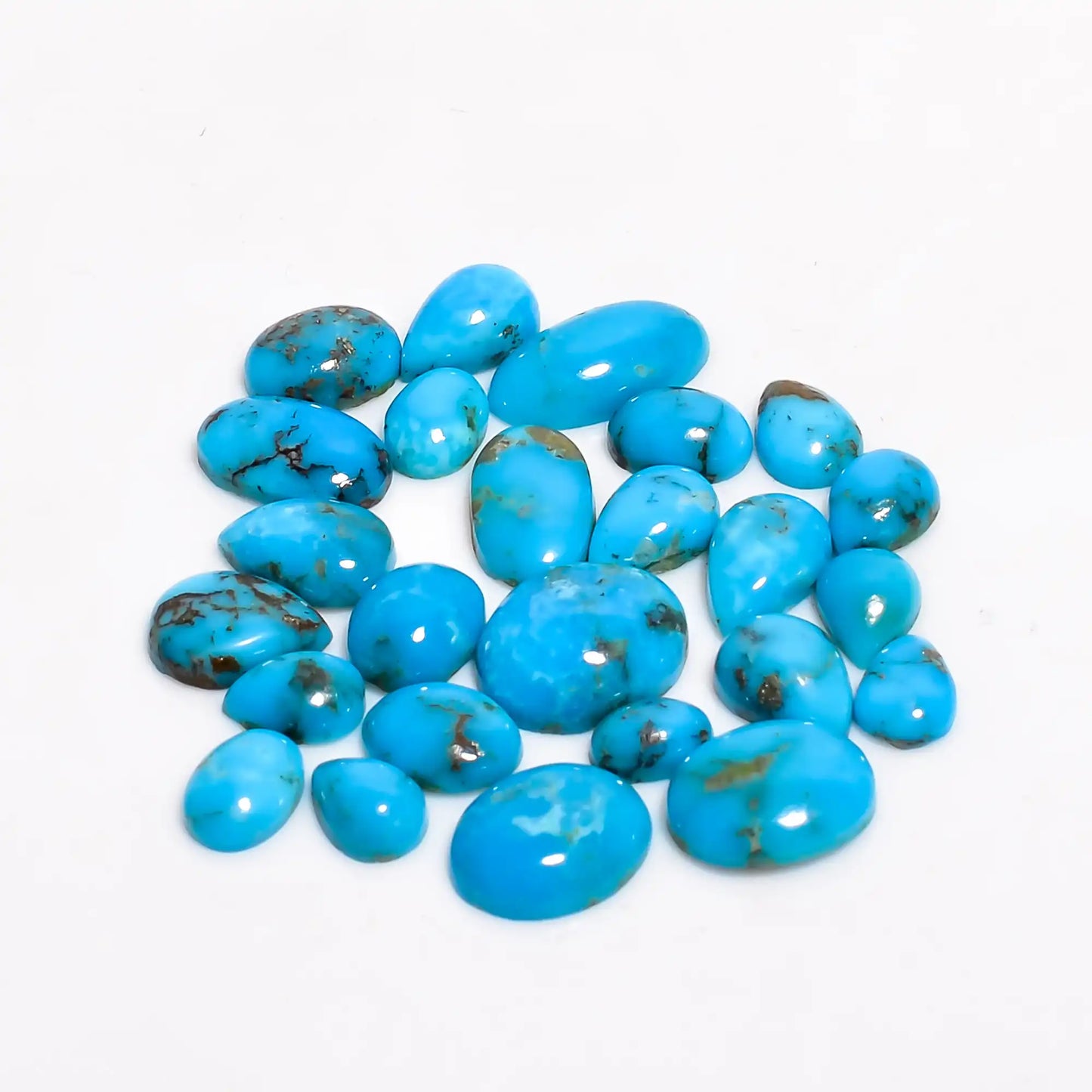 Splendid A One Quality 100% Natural Arizona Turquoise  Mix Shape Cabochon Loose Gemstone Lot For Making Jewelry 27.5 Ct. 6X4 11X9 mm V-1091