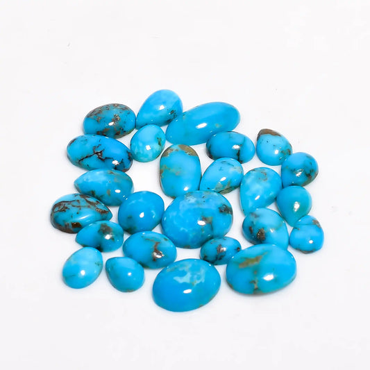 Splendid A One Quality 100% Natural Arizona Turquoise  Mix Shape Cabochon Loose Gemstone Lot For Making Jewelry 27.5 Ct. 6X4 11X9 mm V-1091