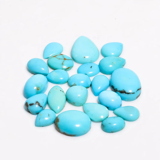 Terrific Top Grade Quality 100% Natural Arizona Turquoise  Mix Shape Cabochon Loose Gemstone Lot For Making Jewelry 28 Ct 8X8 14X10 mm V1096