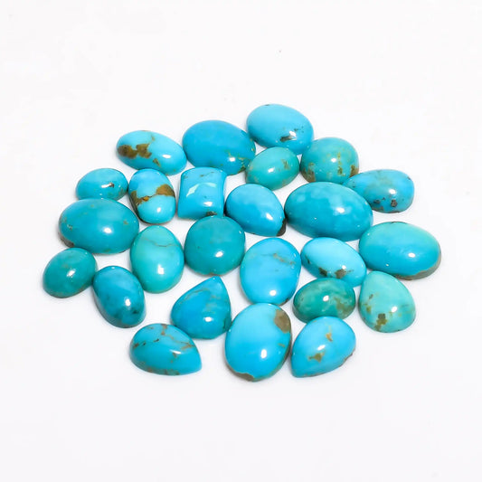 Unique Top Grade Quality 100% Natural Arizona Turquoise  Mix Shape Cabochon Loose Gemstone Lot For Making Jewelry 45 Ct. 7X5 12X8 mm V-1097